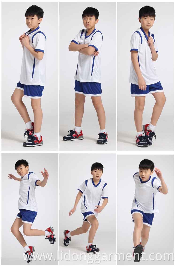 Custom Cheap Kids Football Team Sweatsuit Kits Jersey Football Shirt Uniform In China